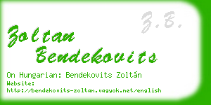 zoltan bendekovits business card